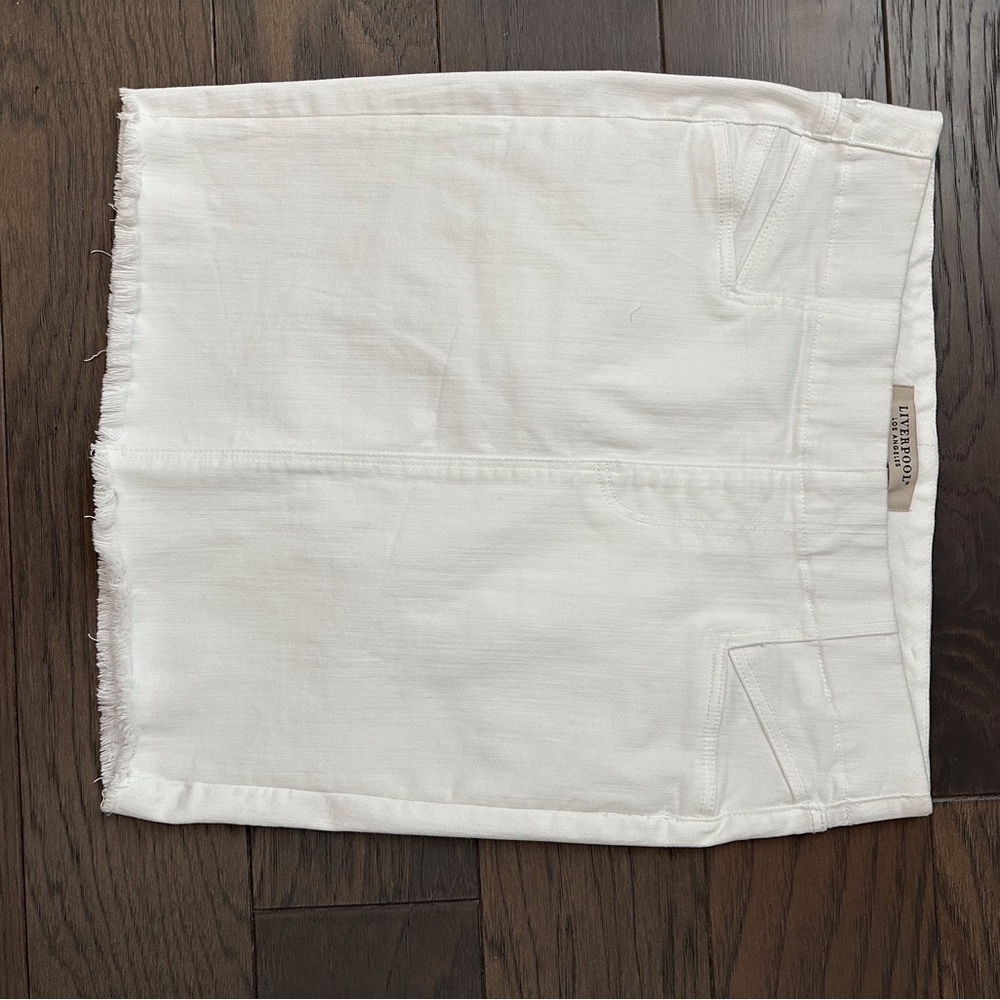 White Denim Mini Skirt